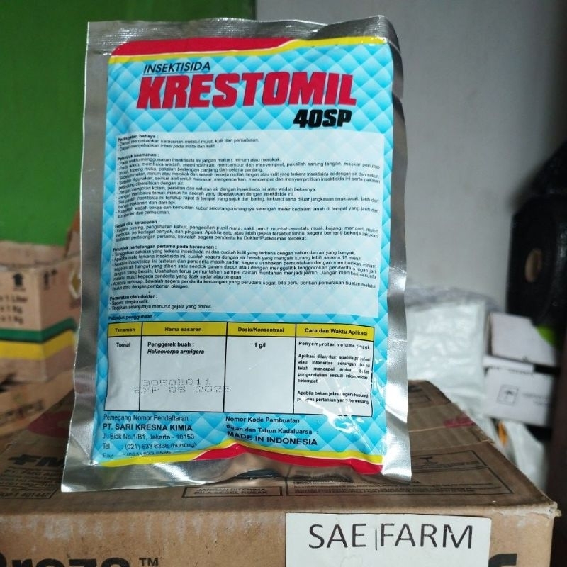 Jual KRESTOMIL 100gr insektisida dgn bahan aktif metomil 40% | Shopee ...