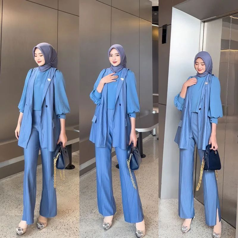 Jual MAVEN 3 IN 1 SET SETELAN WANITA KEKINIAN SETELAN BLAZER TERLARIS