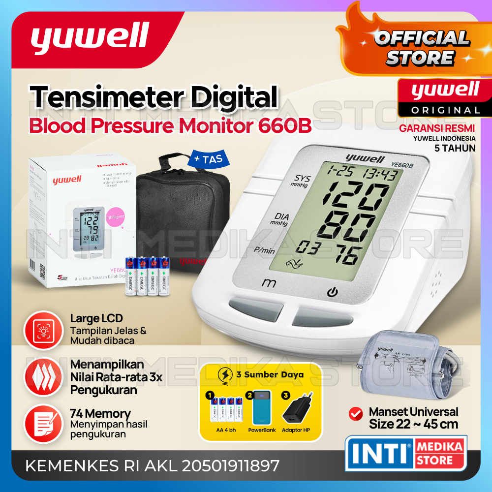 Jual YUWELL - Tensimeter Digital YE 660B | Tensi Pengukur Tekanan Darah ...