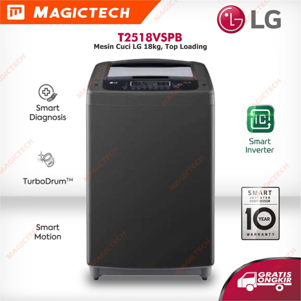 Jual MESIN CUCI LG 18 KG T2518VSPB 1 TABUNG TOP LOADING SMART INVERTER ...