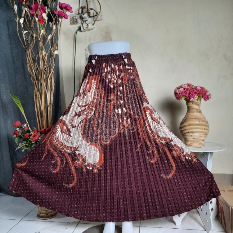 Jual Rok Plisket Rok Batik Jumbo Rok Batik Payung Plisket Rok