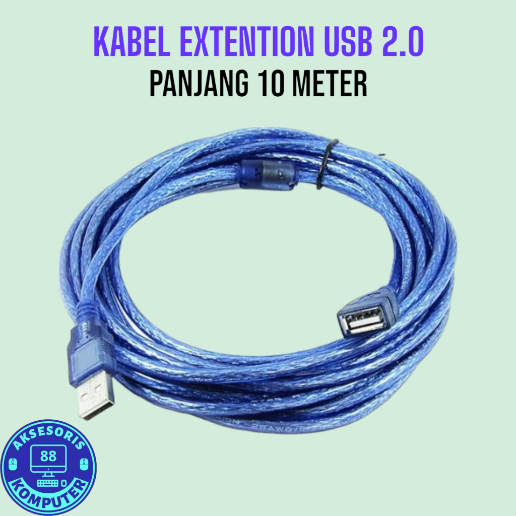 Jual Kabel Extension Usb Panjang Meter M Male To Female Biru