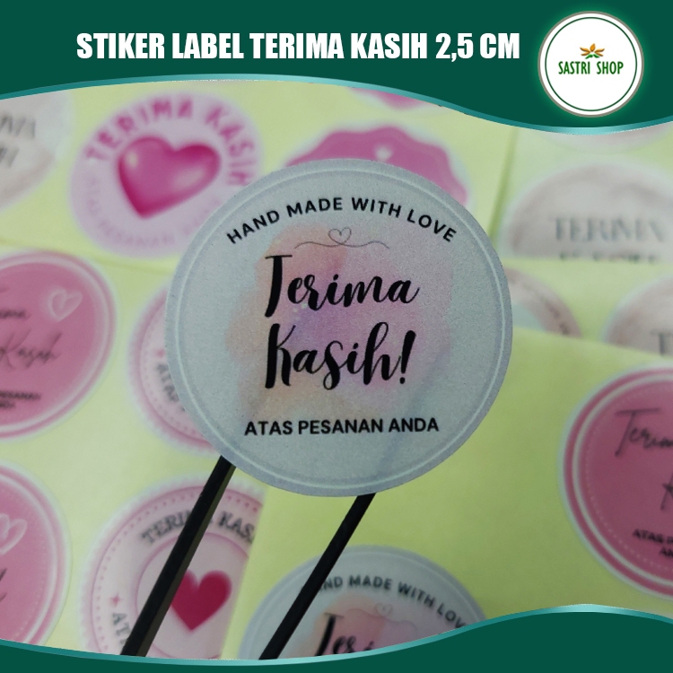 Jual Isi 50 pcs - Desain Ekslusif Stiker Label Terima Kasih Atas ...