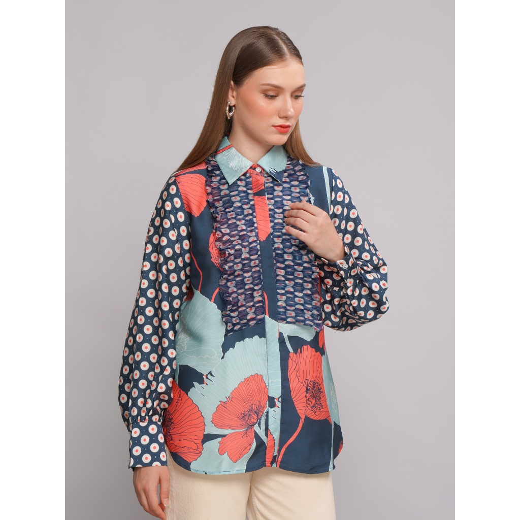Jual Elena Shirt Mix Aleza Label Kemeja Kemeja Wanita Atasan