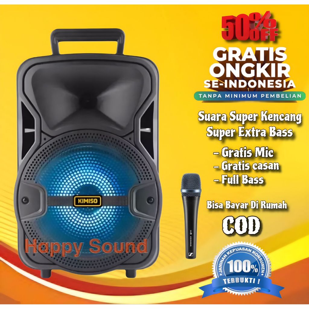 Jual SPEAKER BLUETOOTH KARAOKE FULL BASS UKURAN JUMBO BONUS MIC / SALON ...