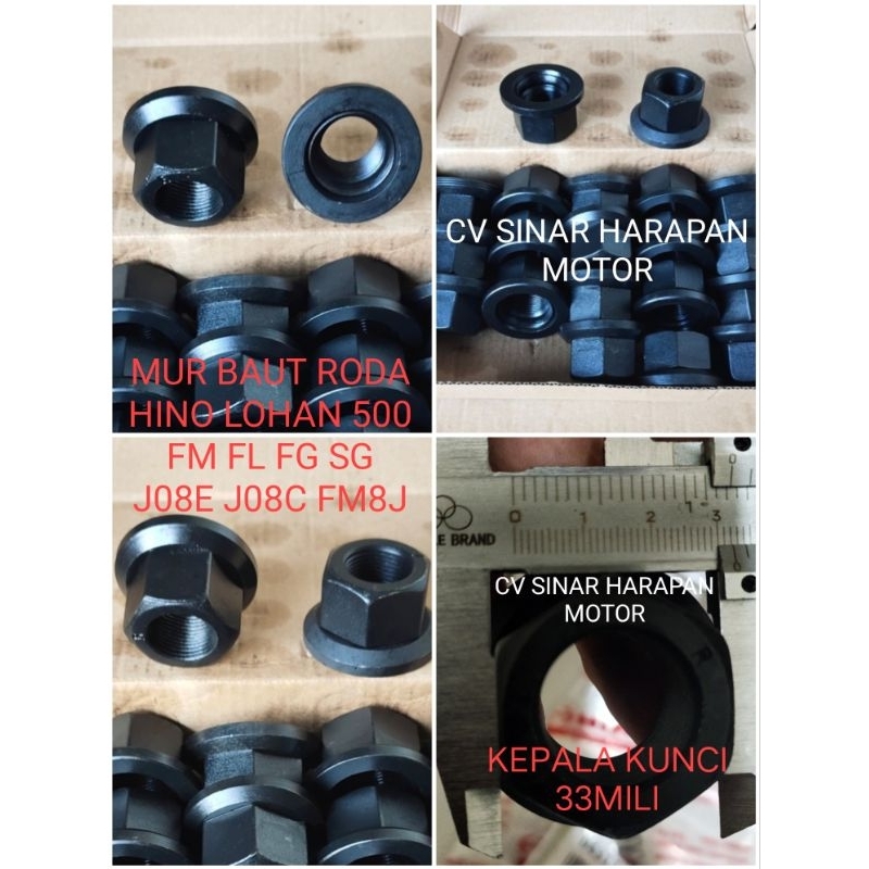 Jual MUR RODA HINO 500 J08E J08C MUR BAUT RODA HINO LOHAN 500 FM FL FG ...
