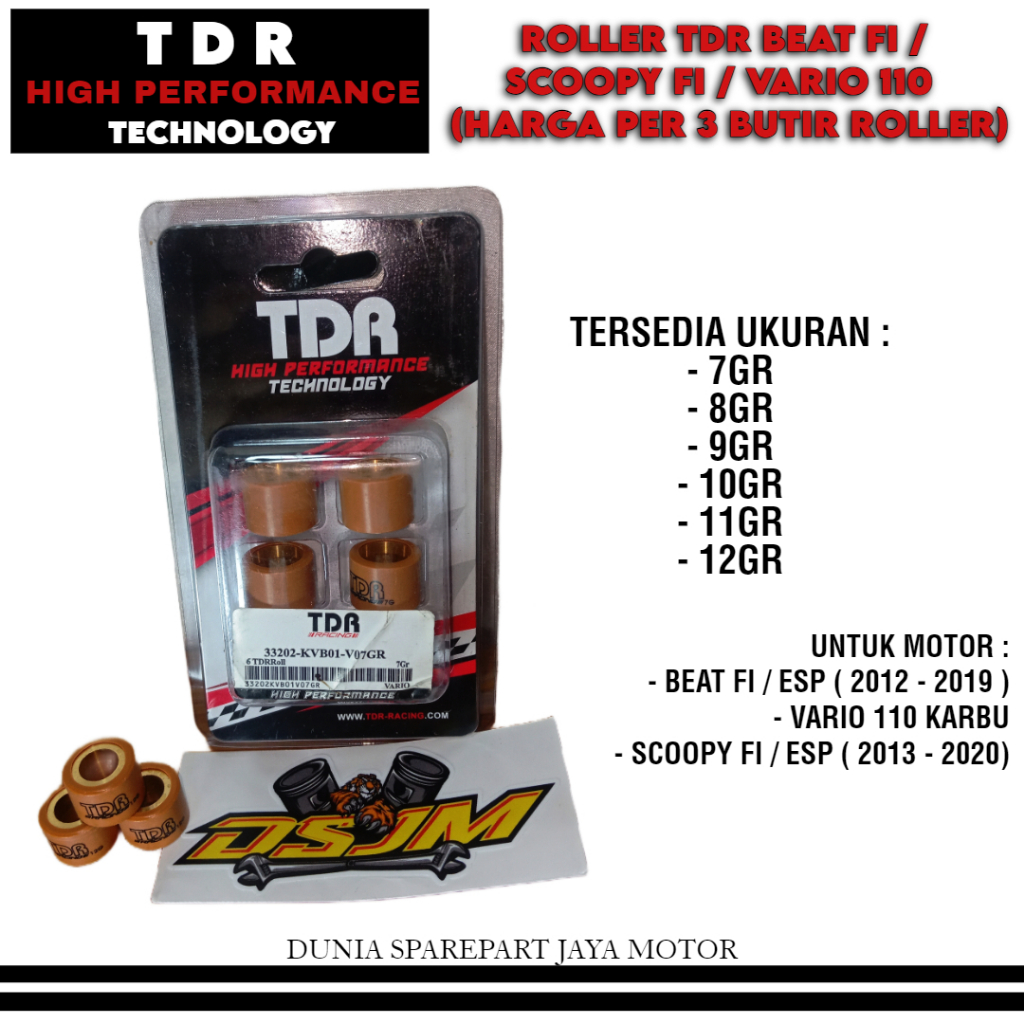 Jual ( HARGA PER 3 BUTIR ) ROLLER TDR BEAT FI / ESP SCOOPY FI / VARIO 110 LAMA (BISA DI MIX ...