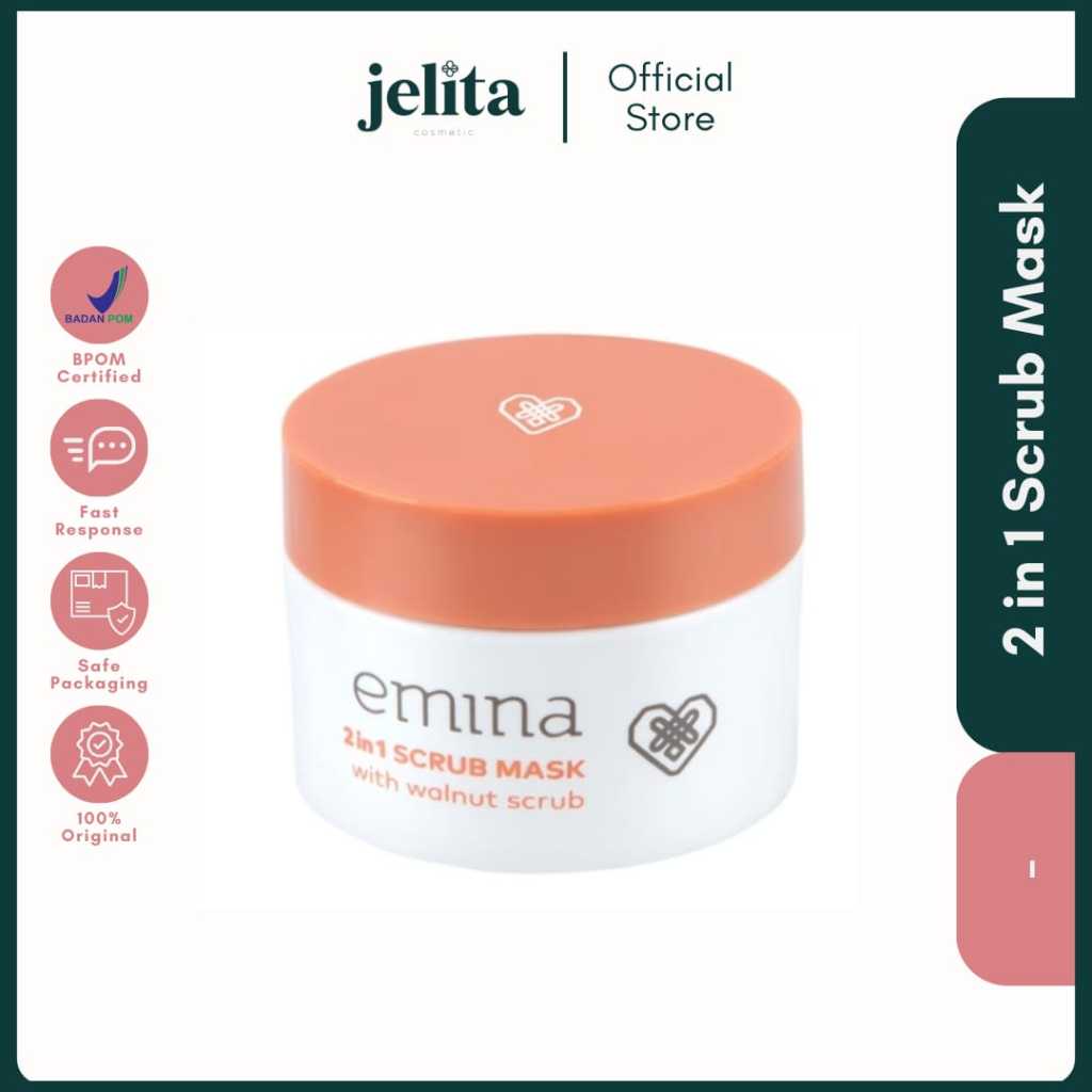 Jual Jelita Cosmetics Emina 2 in 1 scrub mask 50 ml Shopee Indonesia