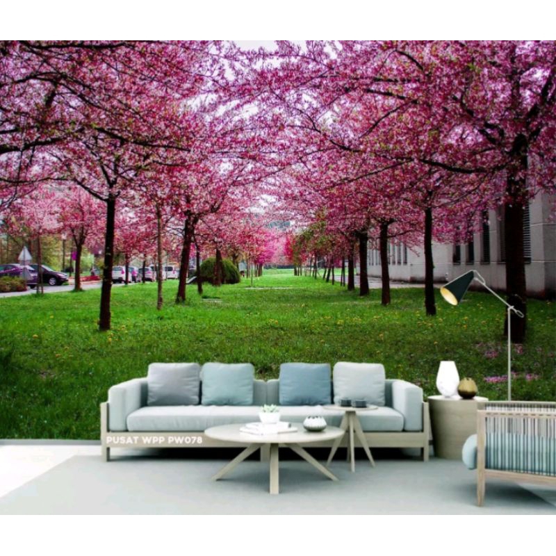 Jual Wallpaper Dinding Custom 3d , Ruang Tamu ,Motif Pemandangan Alam ...