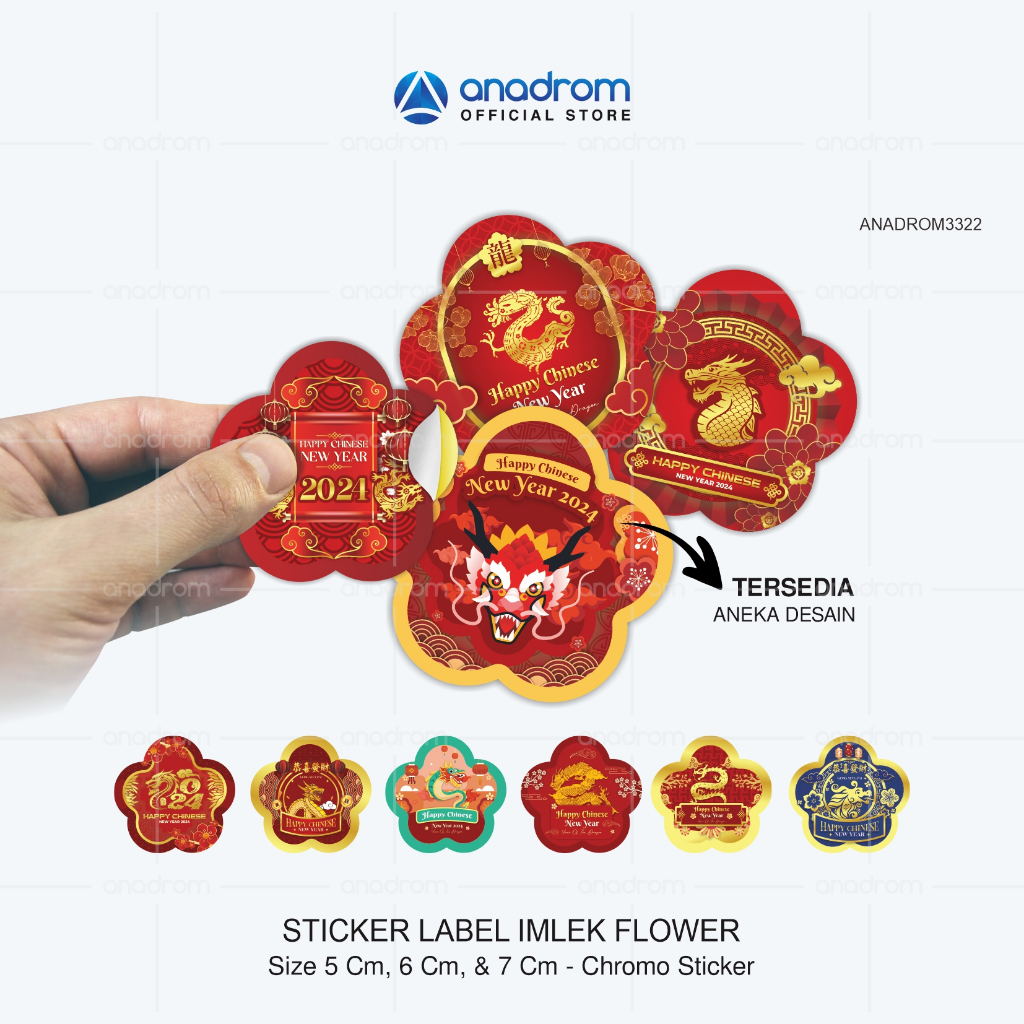 Jual Sticker Toples Imlek Flower Cny I Sticker Label Cny I Sticker Imlek Shio Dragon Sticker