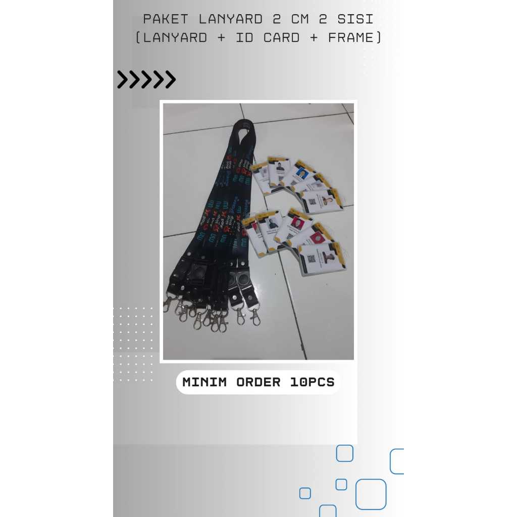 Jual Paket set lengkap lanyard 2 cm dua sisi + id card + frame | Shopee ...