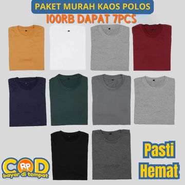 Kaos Polos T Shirt Dewasa Pria Wanita ( Paket Usaha )