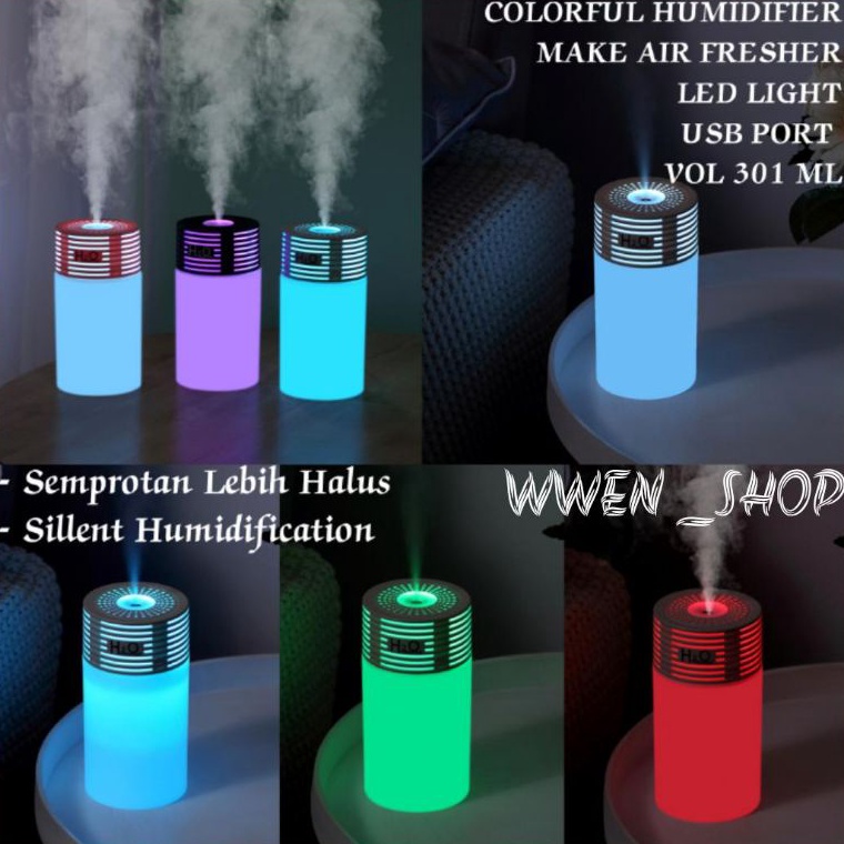 Jual MODEL RJM945 Humidifier Diffuser 301 ML Colorful LED Light USB ...