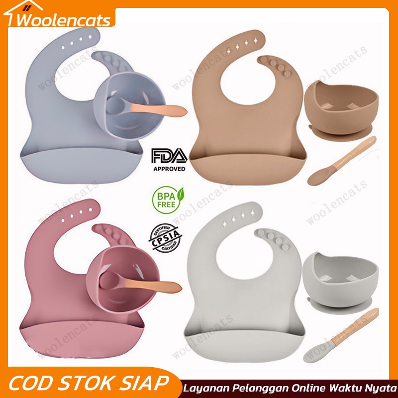 Jual Peralatan Makan Bayi Set 3Pcs/Set Alat Tempat Mangkuk Makan