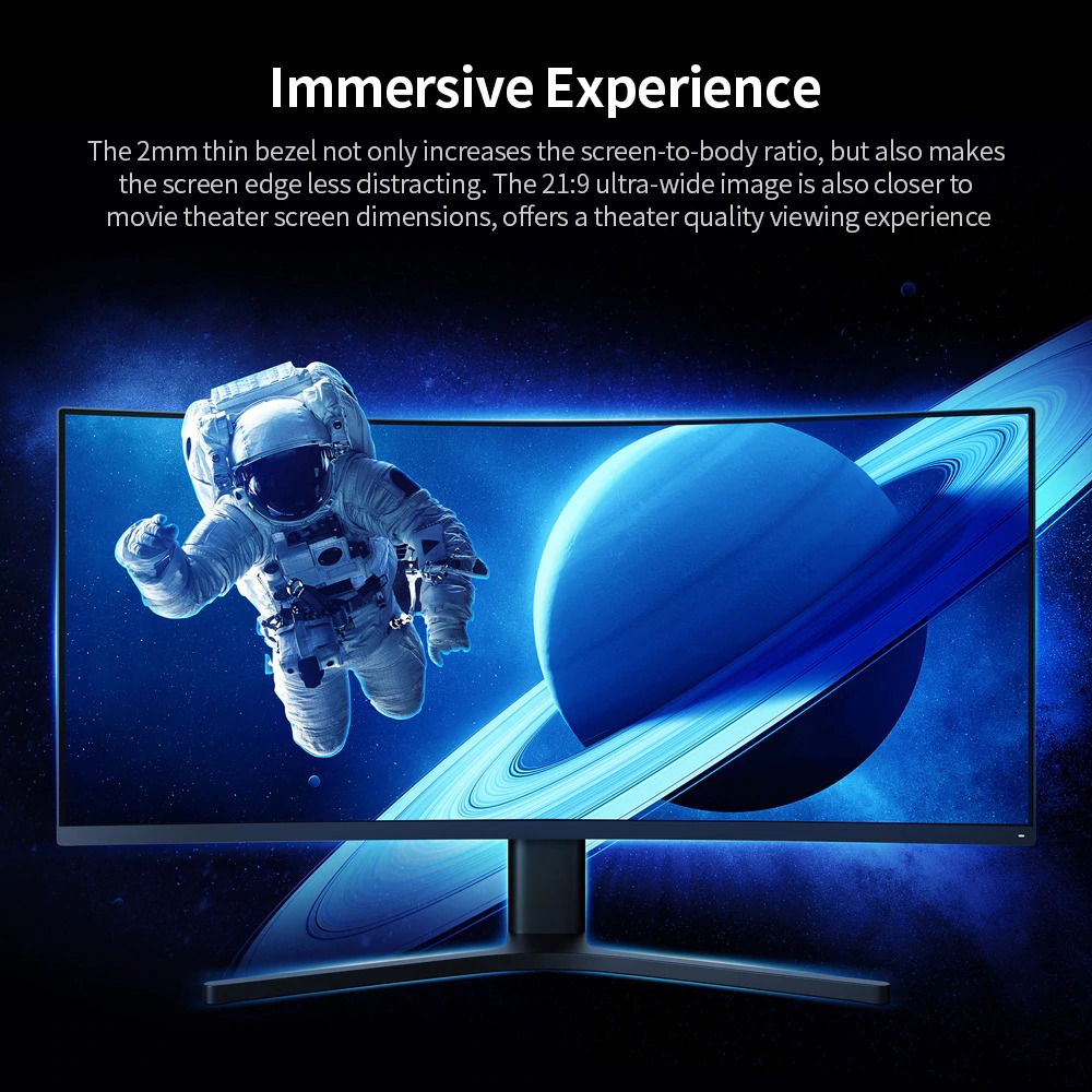 Jual Monitor PC Curved Gaming Monitor 34 Inch Ultra Wide 1440P 144Hz ...