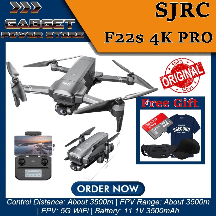 Jual Drone SJRC F22S 4K PRO 3.5KM Version EIS Drone GPS 2Axis Gimbal ...