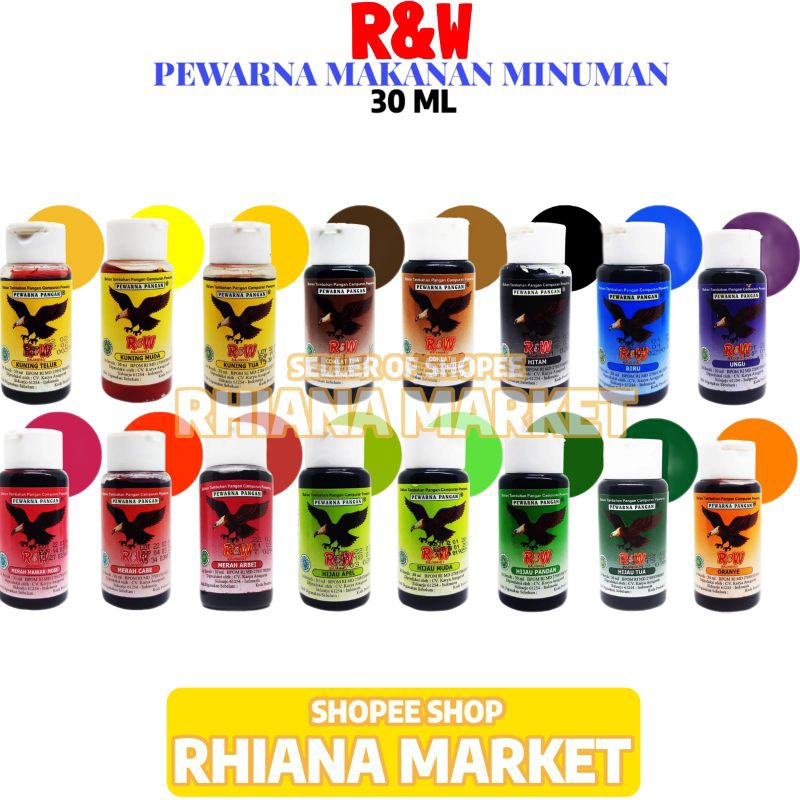 Jual Pewarna Makanan Minuman Rajawali RW R&W 30ML | Shopee Indonesia
