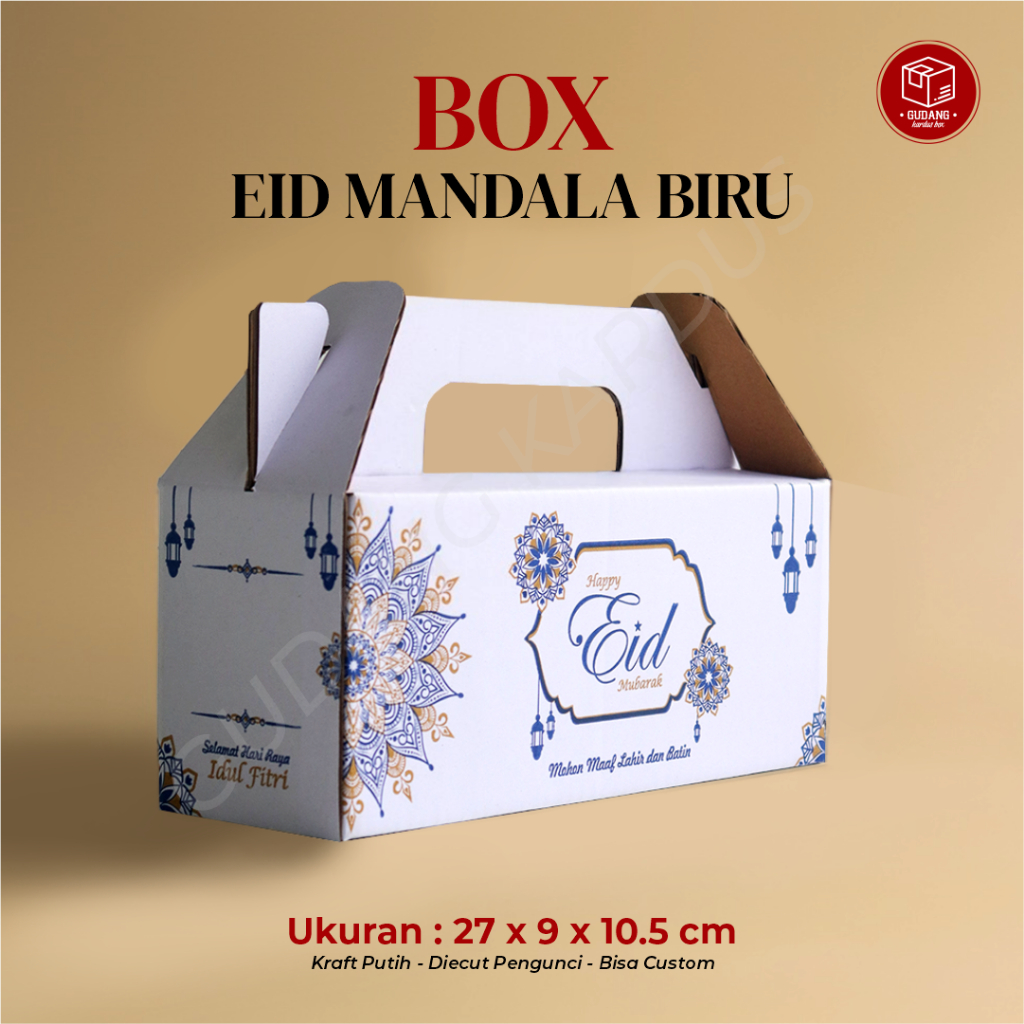 Jual Box Eid Jinjing Mandala Biru Kuker Gram Isi Toples X