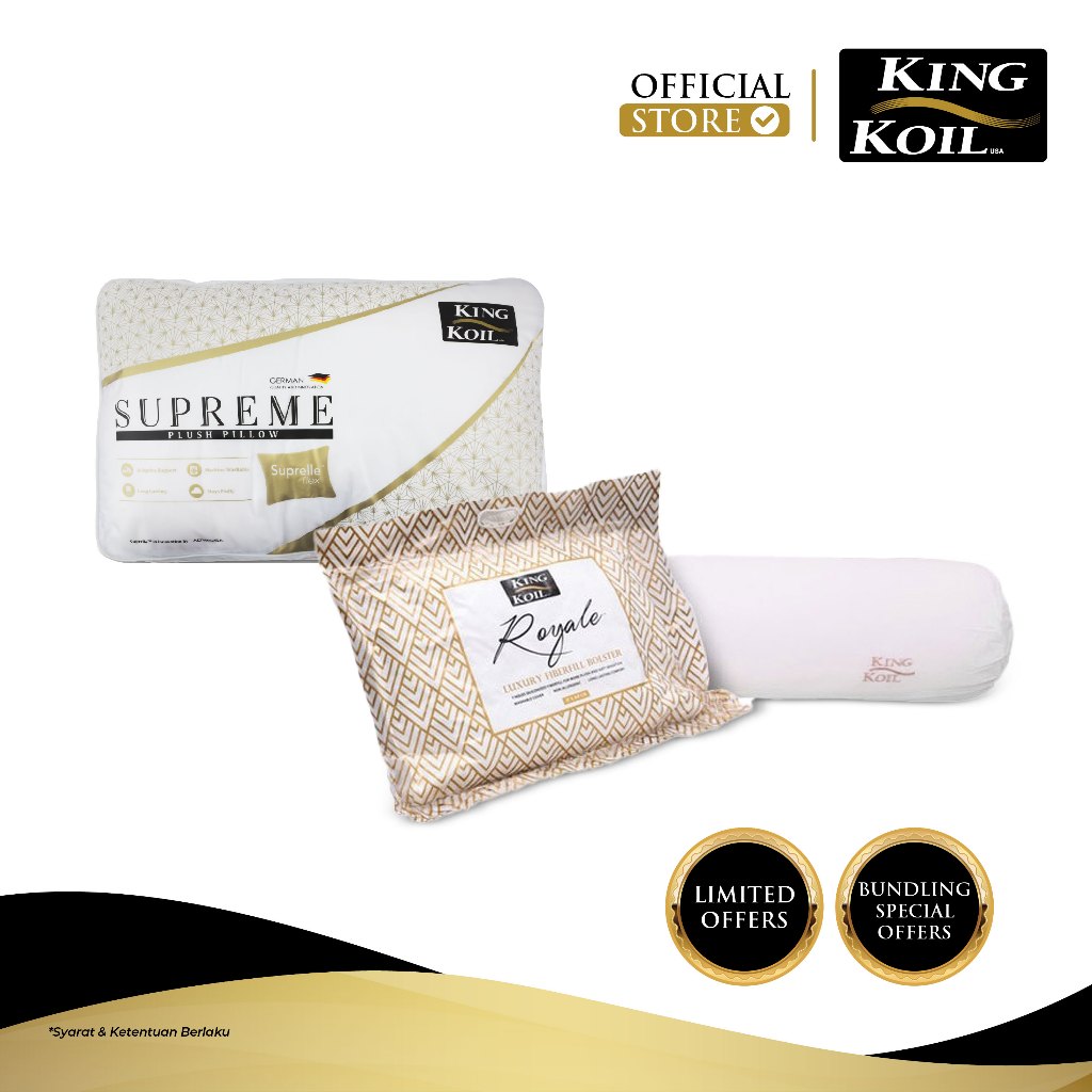 Jual King Koil Supreme Plush Pillow Firm + King Koil Royale Guling