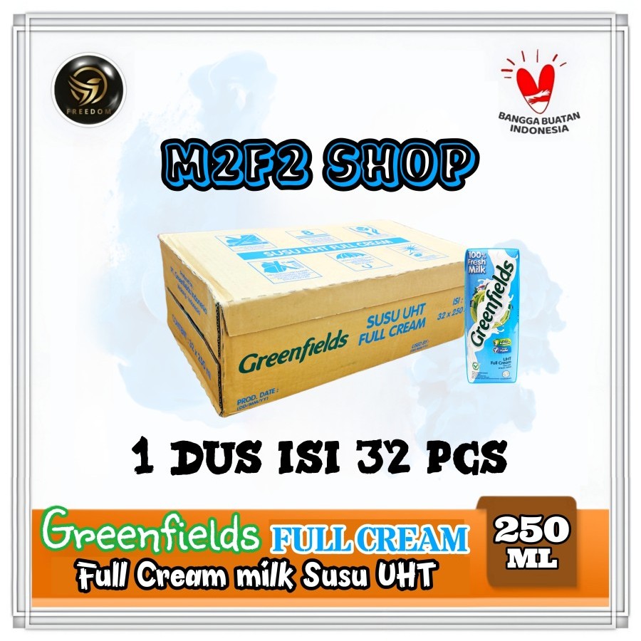 Jual Greenfields Susu Kotak UHT Full Cream Milk | Plain - 250 ml ...