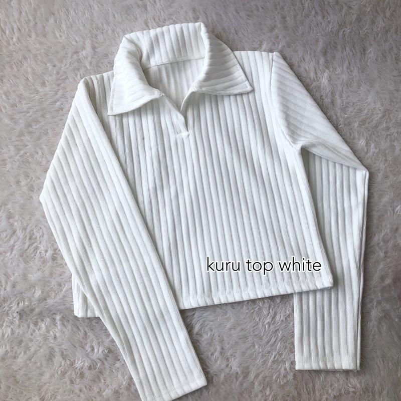 Jual crop rajut long sleve wanita kerah | Shopee Indonesia