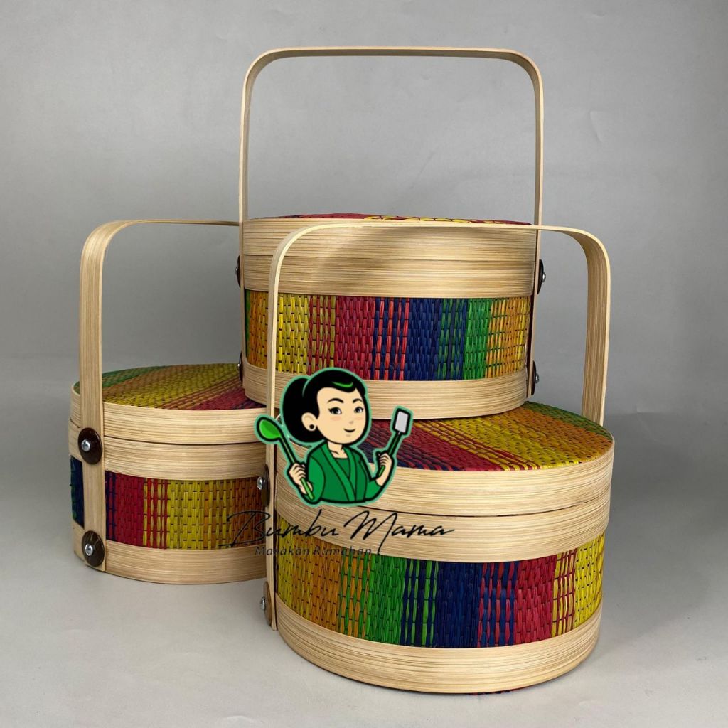 Jual Hampers Bambu / Rantang Bambu 1 Susun / Keranjang Bambu Bulat ...