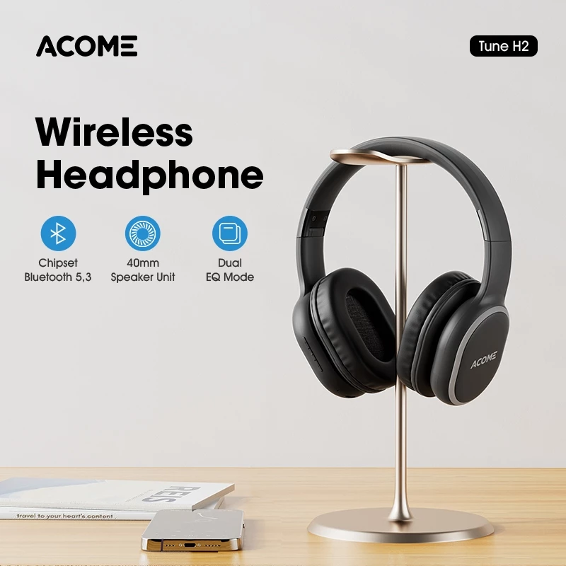 ACOME Tune H2 Headphone Bluetooth 5.3 / Headset Earphone Wireless Dual EQ Mode Foldable Original - Garansi Resmi 1 Tahun