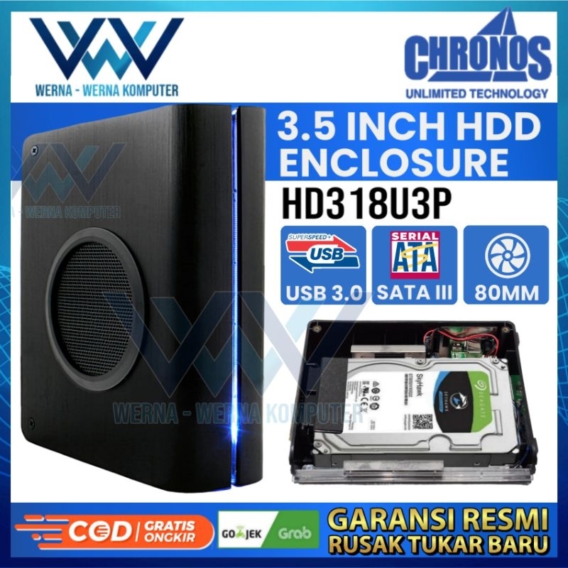 Jual CHRONOS 2,5 / 3,5 INCH HDD SATA III USB 3.0 ENCLOSURE + FAN ...