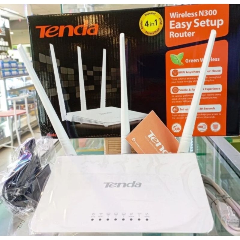 Jual TENDA F3 - Wireless N Router 300Mbps - Tiga Antena | Shopee Indonesia