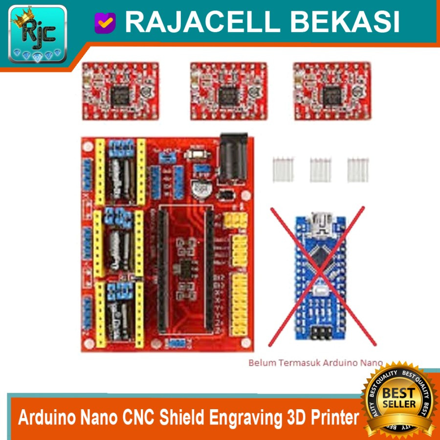 Jual Arduino Nano CNC Shield V4 Router Engraving 3D Printer 3 axis ...