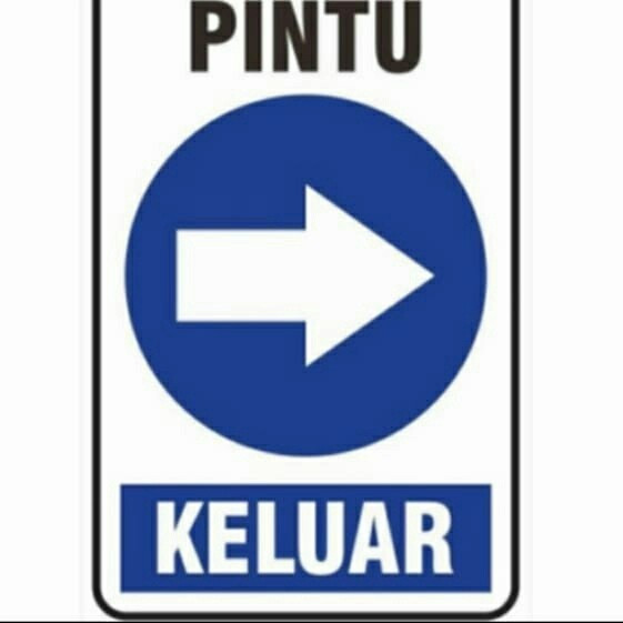 Jual stiker vinyl 23x30cm PINTU PANAH KELUAR sign rambu k3 | Shopee ...