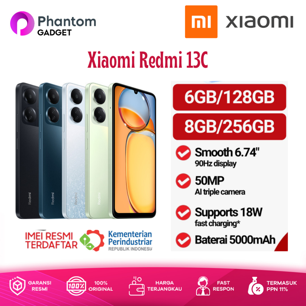 Jual Xiaomi Redmi 13C MediaTek Helio G85 50MP 5000mAh 18W PD Charging ...