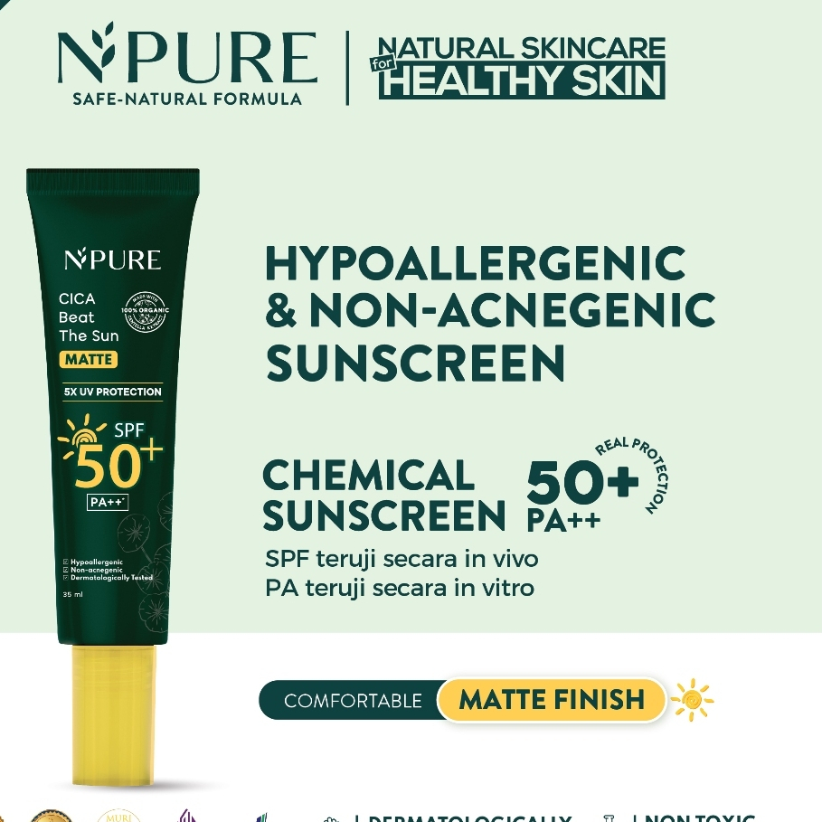Jual NPURE CICA MATTE SUNSCREEN 35ML BPOM ORIGINAL Shopee Indonesia