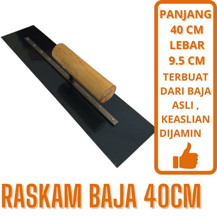 Jual Raskam Besi Baja 40 cm Roskam Reskam Plat Karbon Trowel Epoxy Alat ...