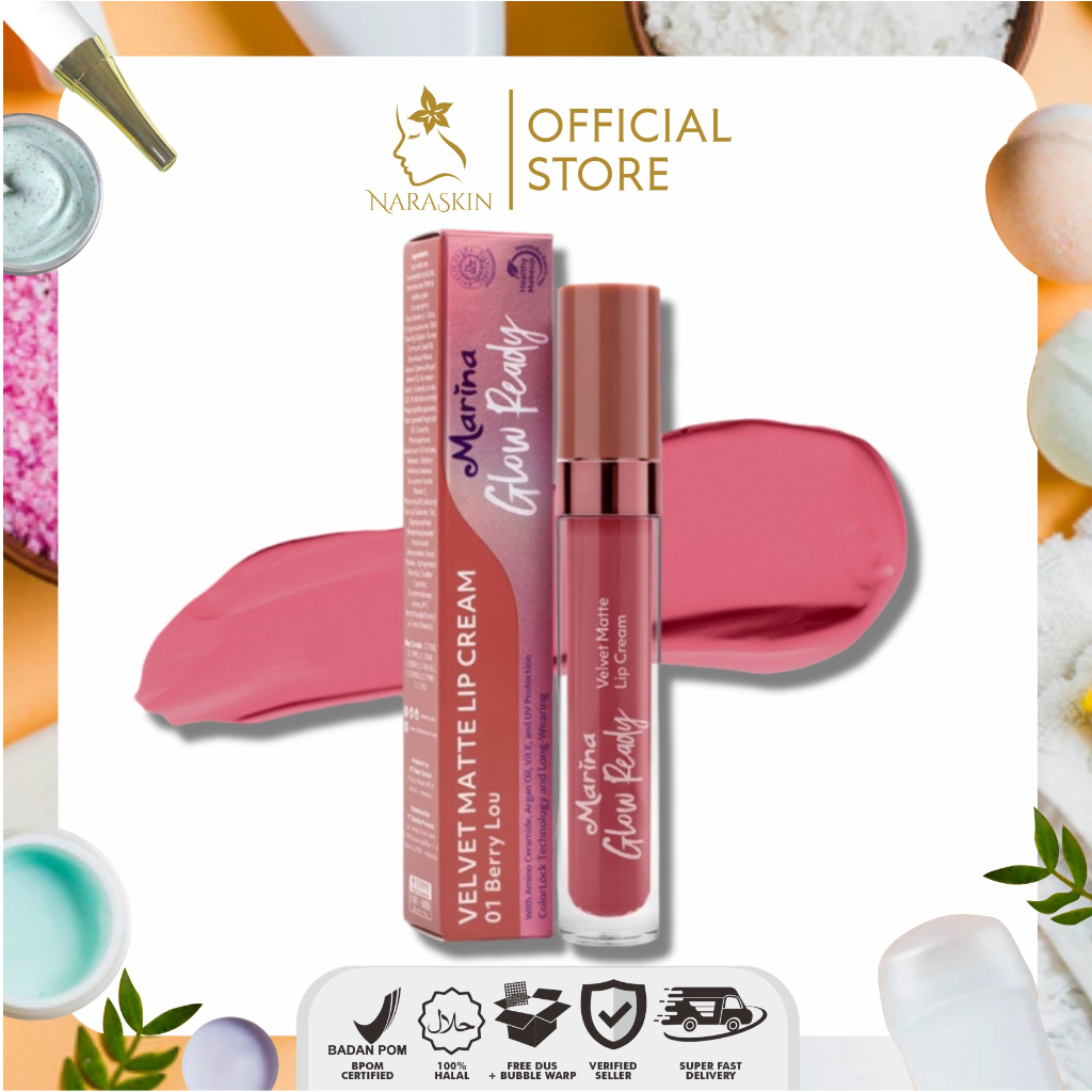 Jual Marina Glow Ready Velvet Matte Lip Cream | Shopee Indonesia