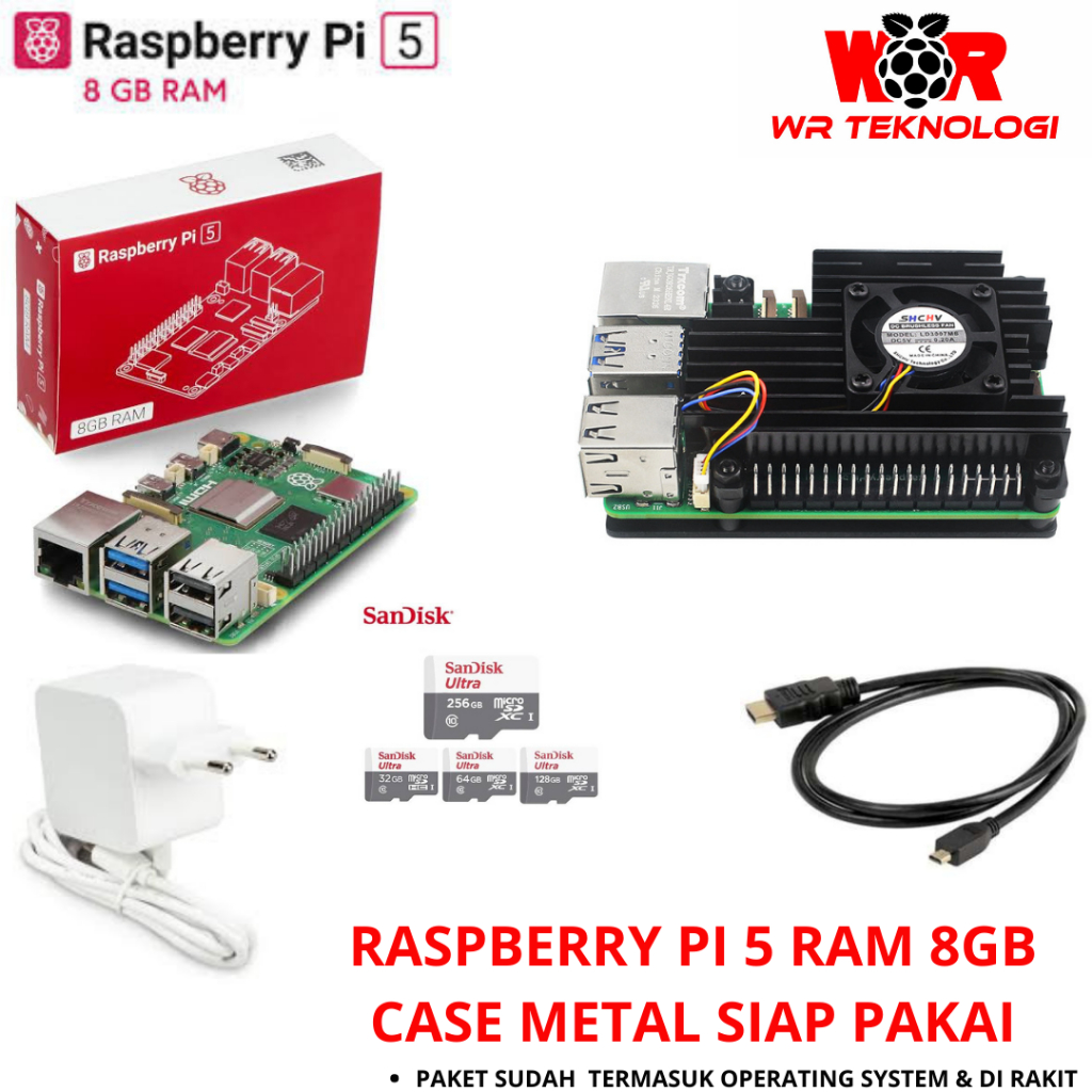 Jual Raspberry Pi 5 Ram 8GB Siap Pakai Case Metal | Shopee Indonesia