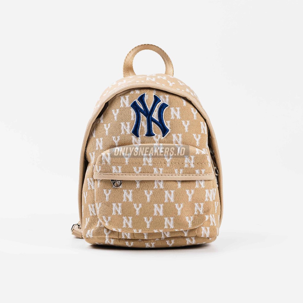 Jual MLB KOREA MONOGRAM MINI BACKPACK NEW YORK YANKEES BEIGE | Shopee ...