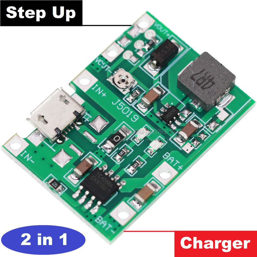 Jual Modul TP4056 Charger +MT3608 Step up Boost 18650 Battery Cas Micro ...