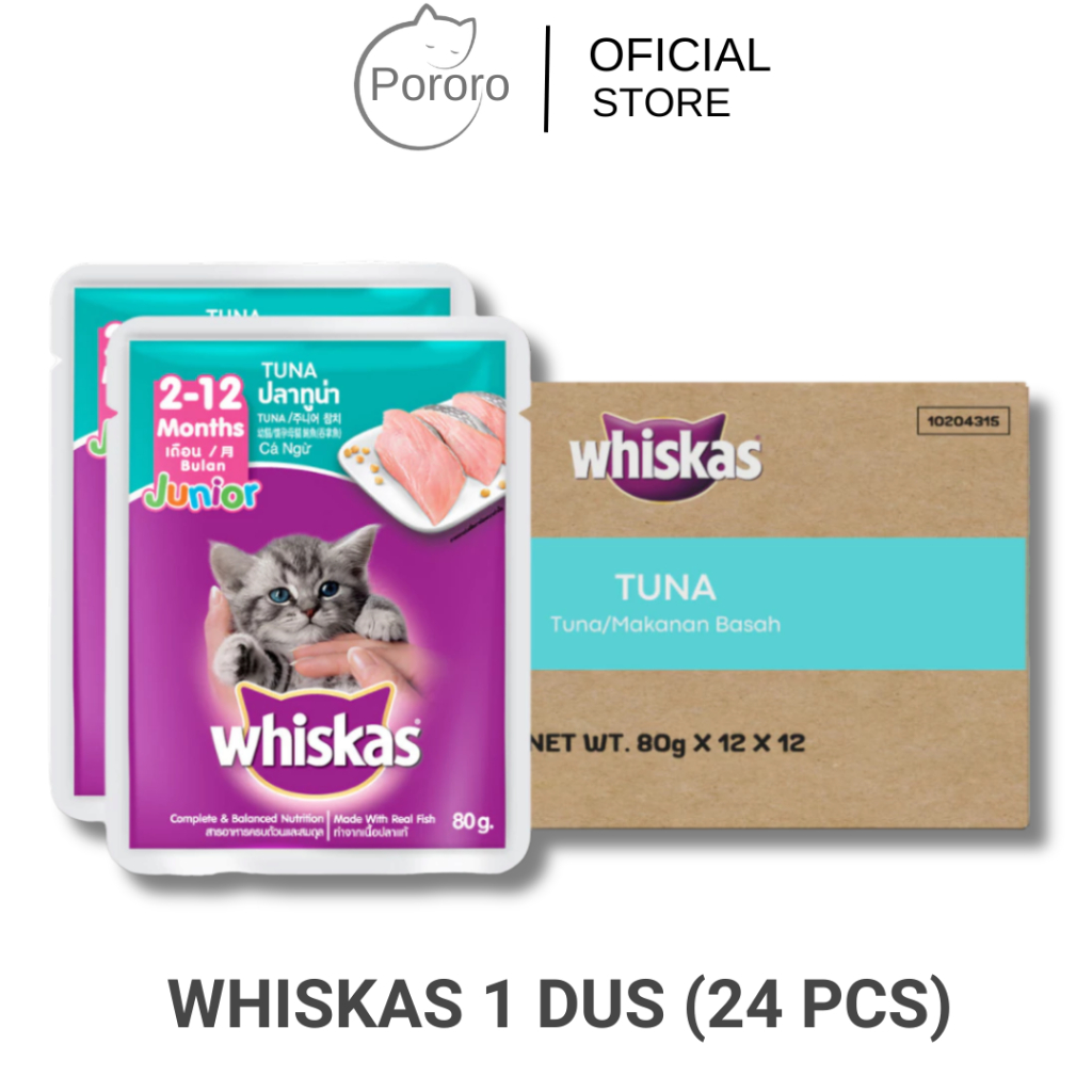 Jual Whiskas pouch tuna junior wet food per box 12 x80 gram makanan