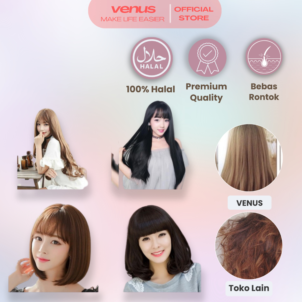 Jual VENUSJKT - Wig Rambut Dewasa Wig Curly Lurus Bergelombang Panjang ...