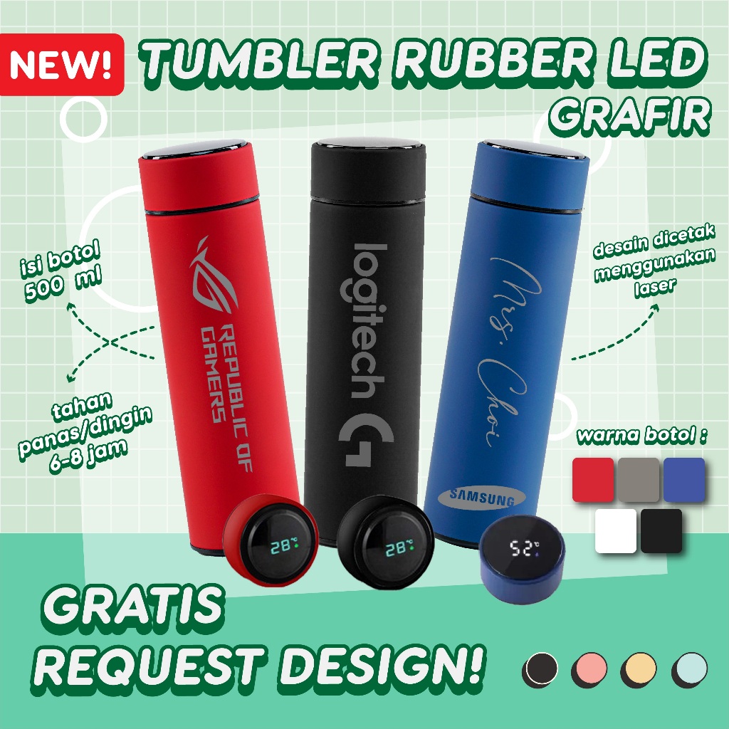 Jual Custom Tumbler Premium Satuan Nama / Logo / Gambar Grafir Laser ...