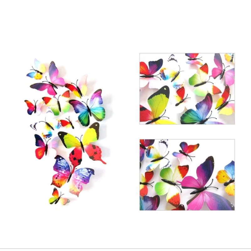 Jual Stiker Dinding Kupu-kupu Isi 12pcs/ Wall Stiker Butterfly/ Hiasan ...