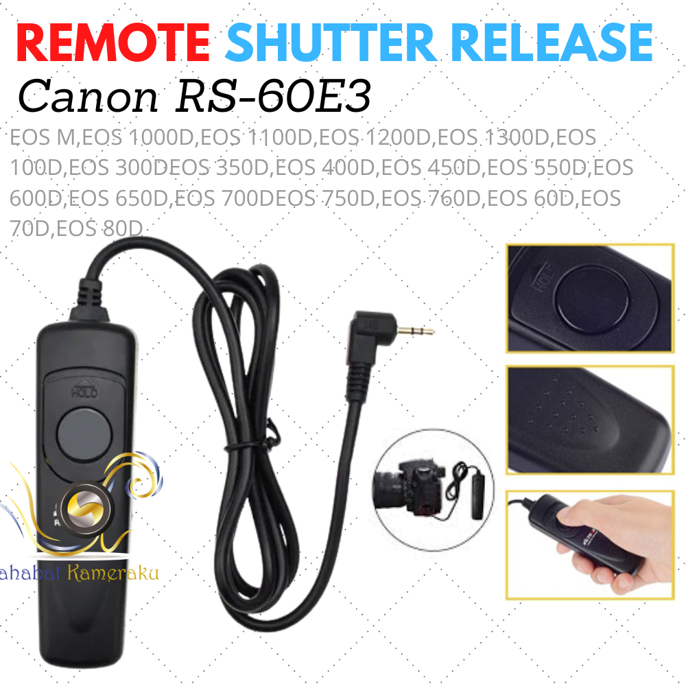 Remote Shutter Release Cord RS-60E3 For Canon 450D 700D 650D 550D 60D 600d G1X
