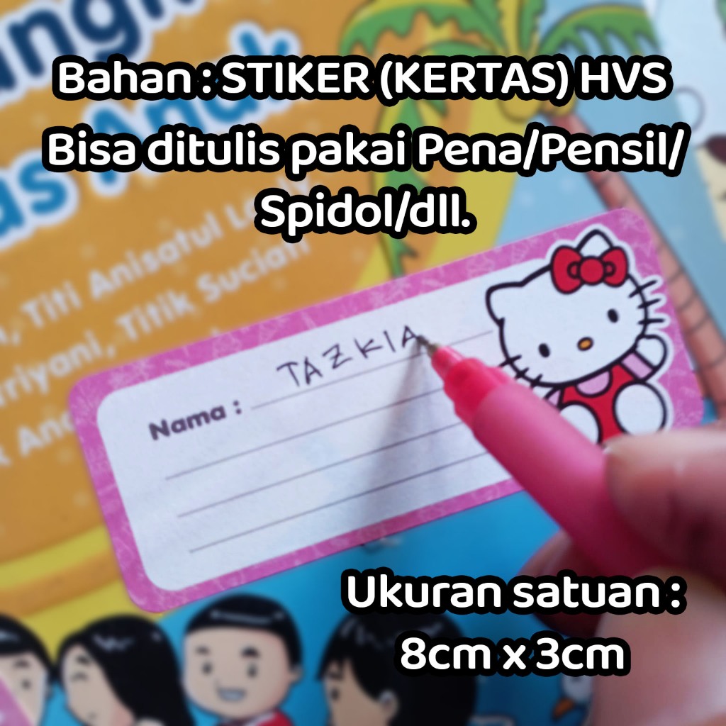 Jual STIKER NAMA STIKER HVS CUTTING STICKER BISA DITULIS PAKAI PENA ...