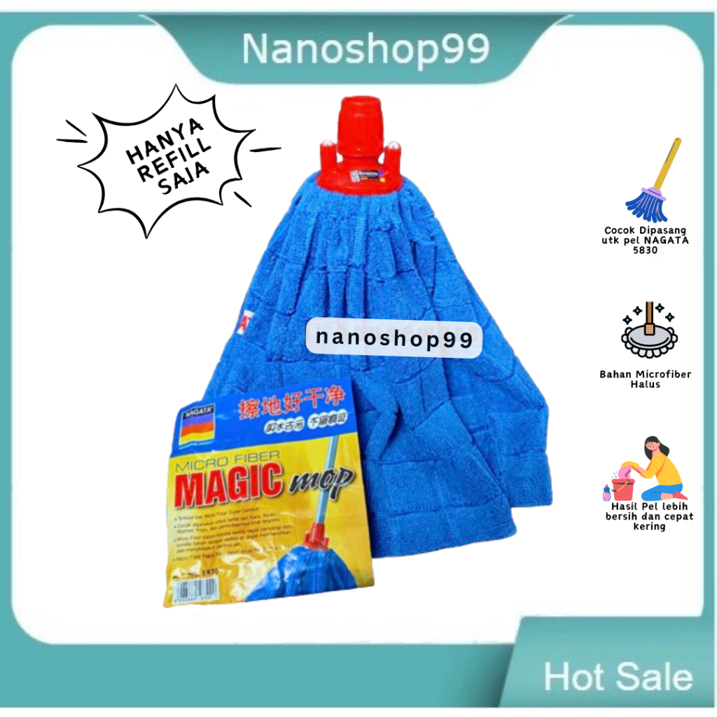 Jual Refill Kain Pel Nagata Microfiber Mf Kain Lap Alat Pel Nanoshop Shopee Indonesia