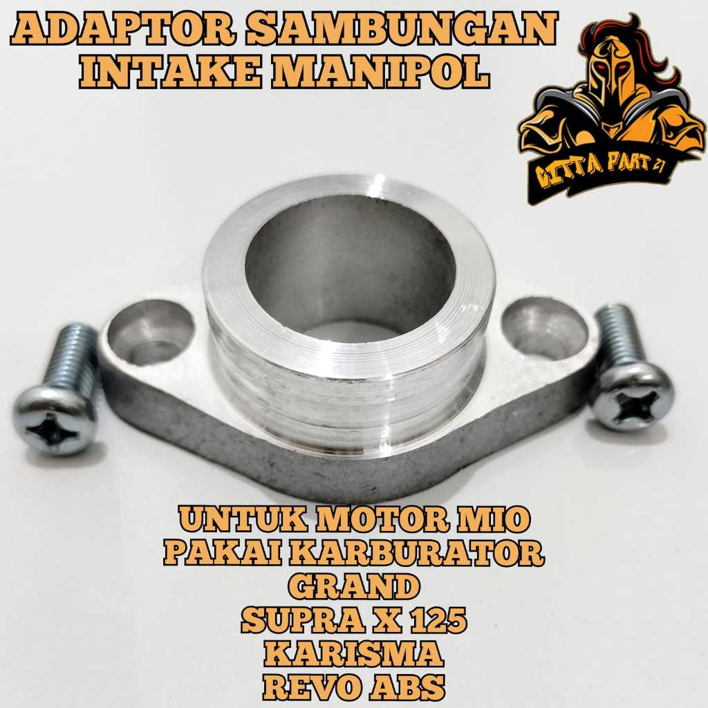 Jual Adaptor Sambungan Intake Manipul Untuk Motor Mio Bisa Pakai Karburator Supra X Grand