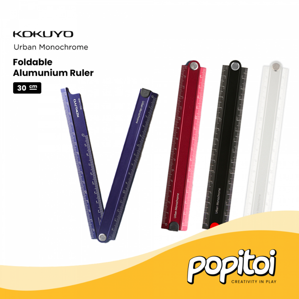 Jual KOKUYO Urban Monochrome Foldable Aluminum Ruler 30 cm | Shopee ...