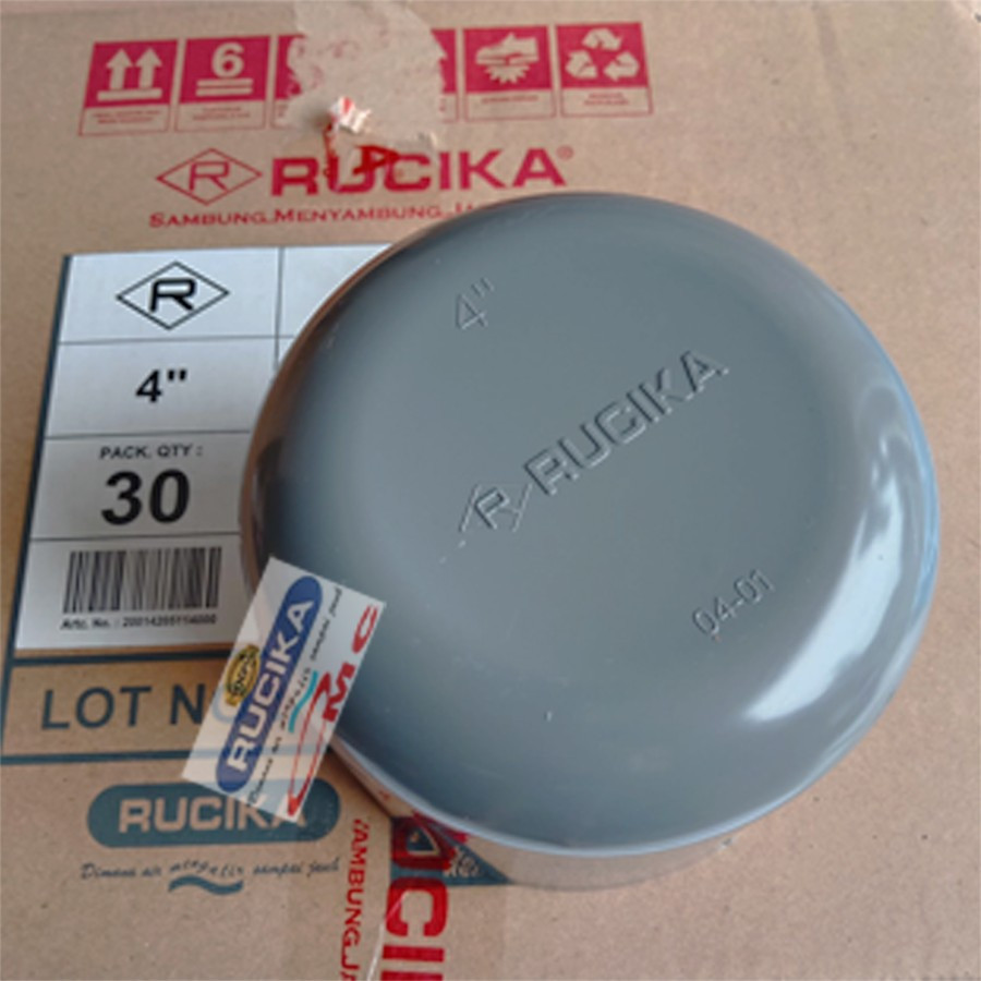 Jual Fitting / Cap Dop Tutup Pipa PVC Cap Aw 4 Inci RUCIKA | Shopee ...