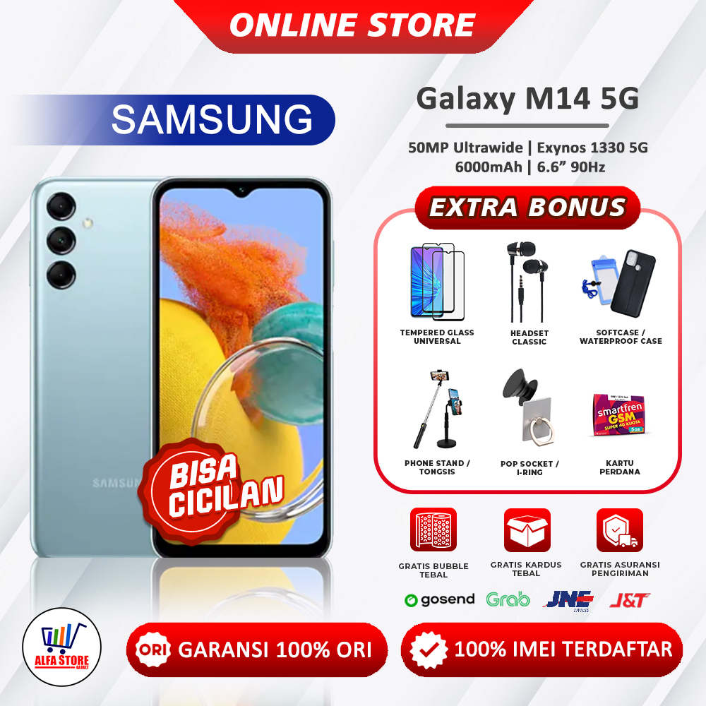 Jual HP Samsung M14 5G NFC ram 6/128Gb ram 4/128Gb ram 4/64GbGaransi ...