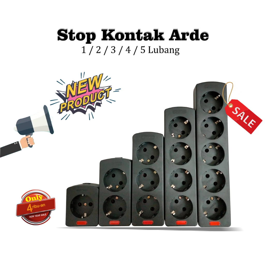 Jual Stop Kontak Arde Hitam L L L L L Tanpa Kabel Black Series